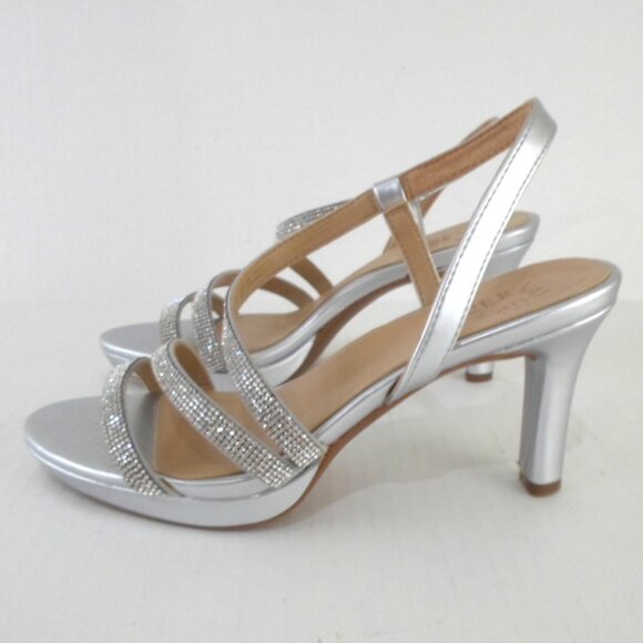 Naturalizer BRENTA2 Silver Rhinestone Strappy Sandal - Picture 2 of 9